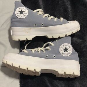 Converse Chuck Taylor All Star Lugged Blue White Platform Shoes
